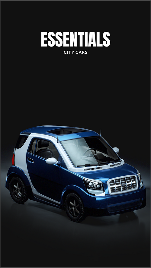 Compact City Car 3D Model